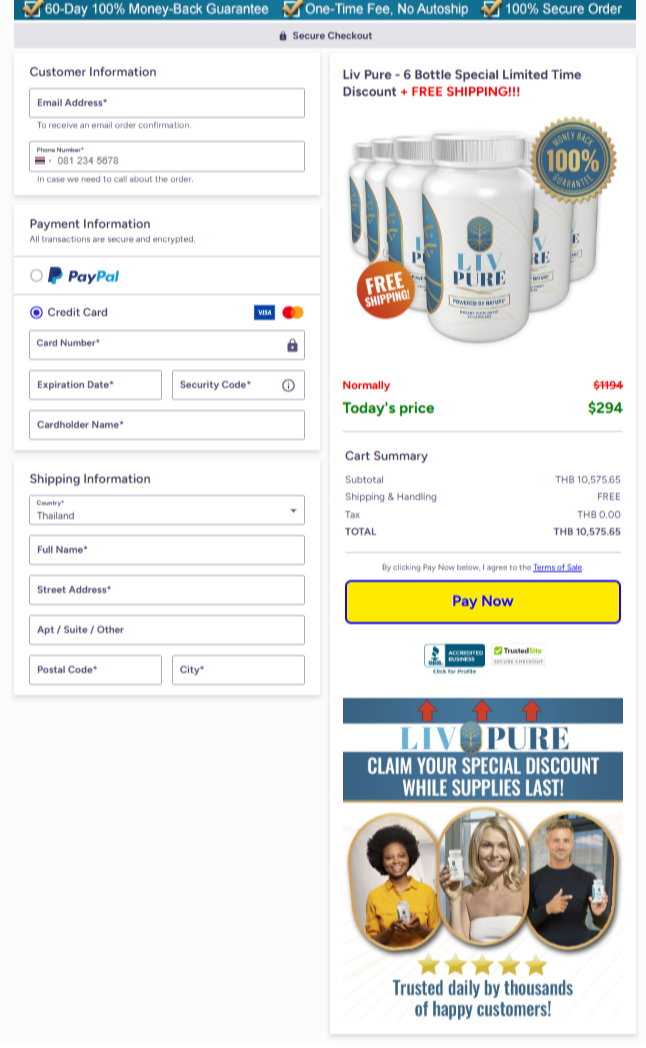 Livpure Official Website Secure Order Page